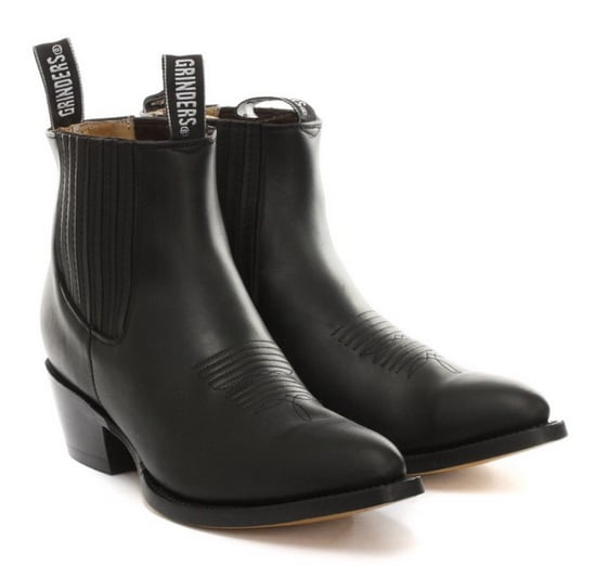 Grinders Unisex Black Western Ankle Boots- Maverick