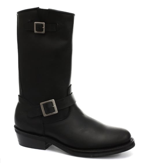 Grinders Unisex Black Smooth Sole Western Leather Boots-Rebel