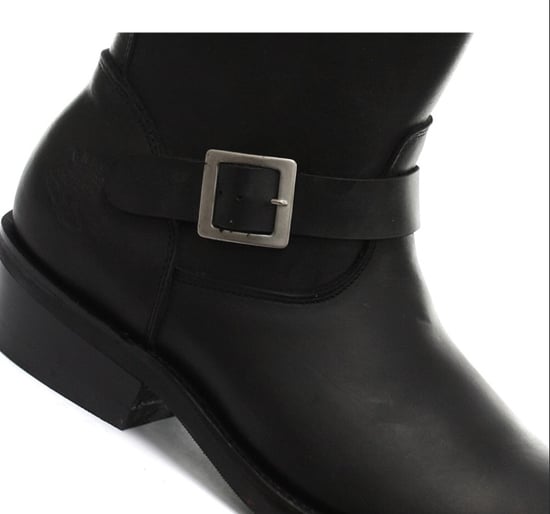Grinders Unisex Black Smooth Sole Western Leather Boots-Rebel