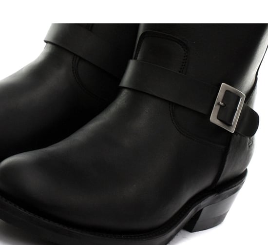 Grinders Unisex Black Smooth Sole Western Leather Boots-Rebel