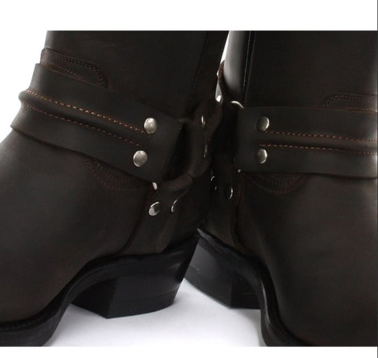 Grinders Unisex Brown Western High Leather Boots- Renegade Hi