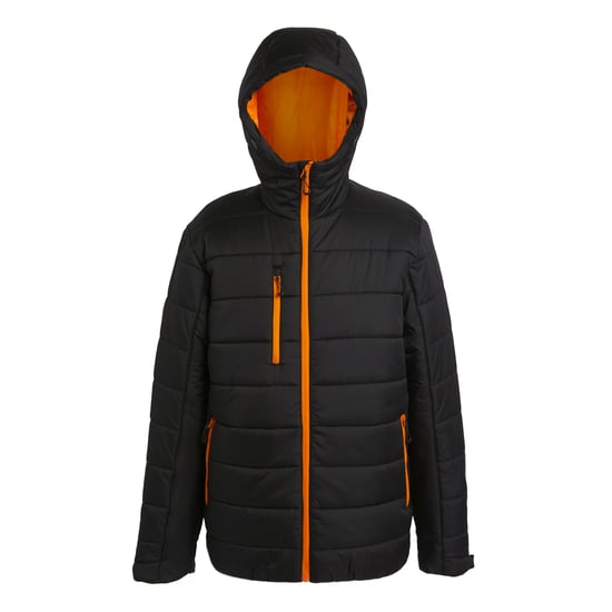 Regatta Mens Navigate Thermal Padded Jacket (Black/Orange Pop)