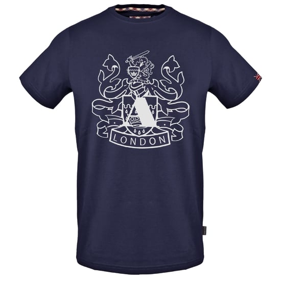 Aquascutum Large Shield Aldis Logo Navy Blue T-Shirt