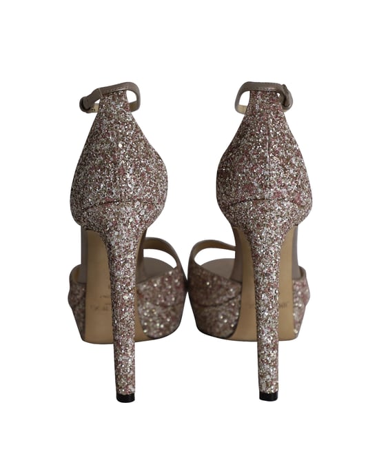 Jimmy Choo Plateausandalen in Roze Glitters - Image 4