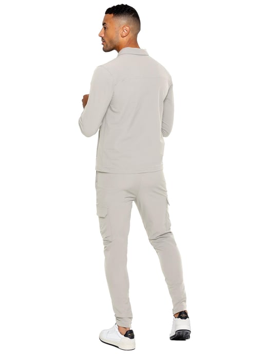 Enzo | Heren Cargo Shacket Trainingspak Set - Steen - Image 3