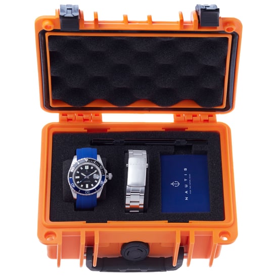 Nautis Interceptor Box Set with Interchangable Bands and Date Display - Navy
