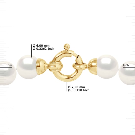 DIADEMA - Necklace - Princess - Real Freshwater Pearls - Yellow Gold