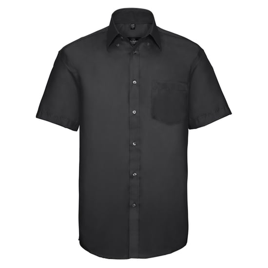 Russell Collection Heren Classic Ultimate Non-Iron Shirt met Korte Mouwen (Zwart) - Image 1