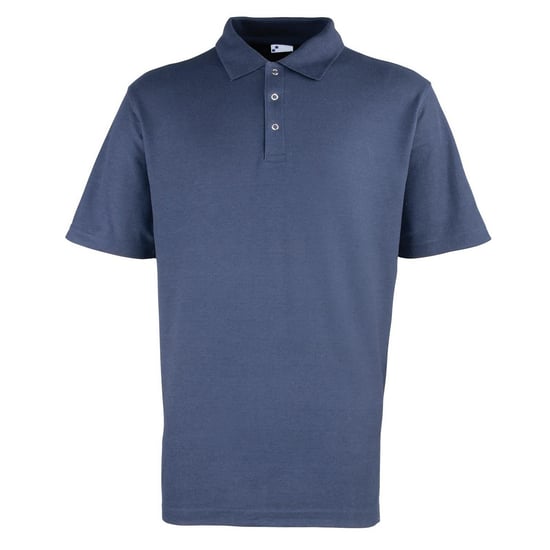 Premier Heren Pique Stud Front Poloshirt (Marine) - Image 1