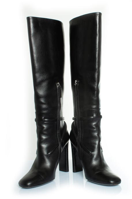 leather boots with T strap - Image 3