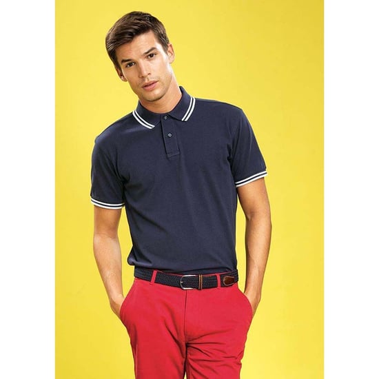 Asquith & Fox Heren Klassiek Fit getipt Poloshirt (Marine / Wit) - Image 3