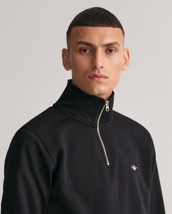 GANT Mens Regular Fit Shield Logo Half Zip Sweatshirt - Image 3