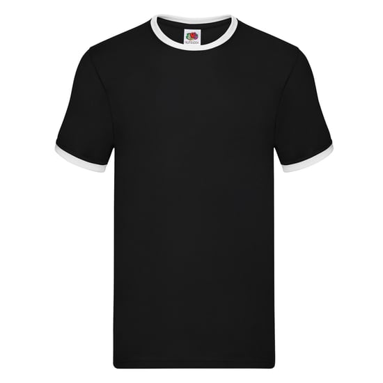Fruit of the Loom Heren Ringer Contrast T-shirt (Zwart/Wit) - Image 1