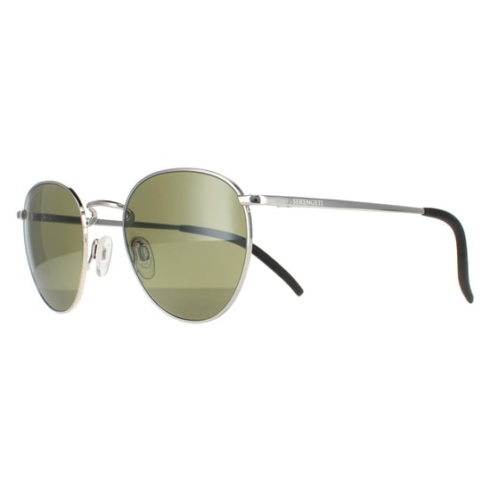 Serengeti Round Unisex Shiny Silver Mineral Polarized 555nm Hamel