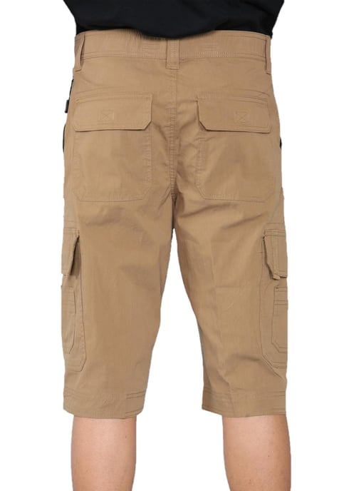 Heren cargo multi-pocket sneldrogende shorts in kaki - Image 2