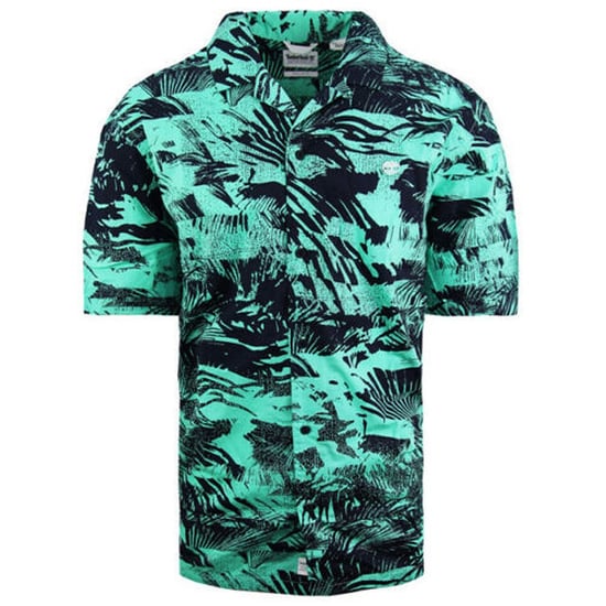 Timberland Stretch Heren Groen Gebloemd Zomershirt - Image 1