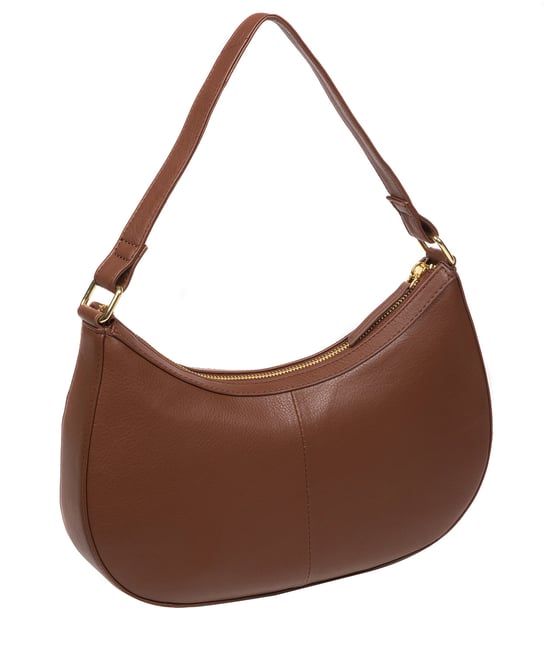 'Emma' Dark Tan Nappa Leather Grab Bag