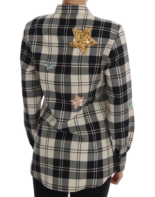 Dolce & Gabbana Zwart Witte Sprookje Kristallen Shirt - Image 3