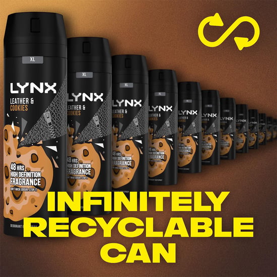 Lynx XL 48-H High Definition Fragrance Leather & Cookies Body Spray 6 Pk, 200ml