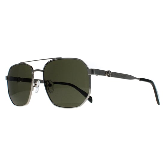 Alexander McQueen Aviator Unisex Silver Green AM0458S