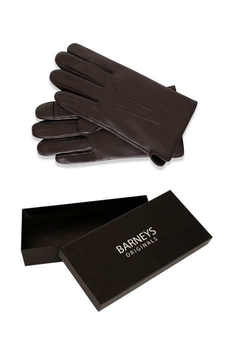 Barneys Originals Gift Boxed Brown Classic Leather Glove