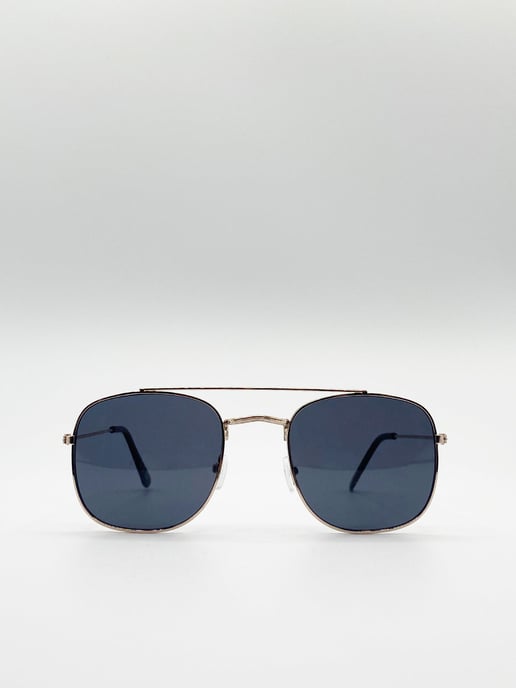 Metal Frame Aviator Style Square Sunglasses