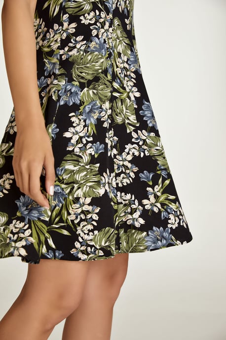 Olijf Bloemen Cloche Jurk - Image 6