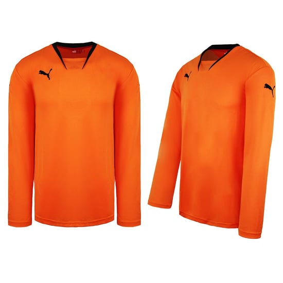 Puma V-Kon Long Sleeve Orange Black Mens Football Shirt 700386 08