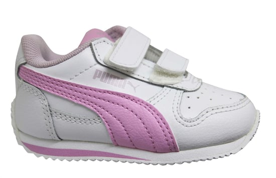 Puma Fieldsprint Leather Hook & Loop Kids White Low Toddlers Trainers 354597 52