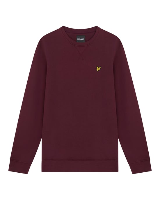 Lyle & Scott sweatshirt met ronde hals in bordeauxrood - Image 5