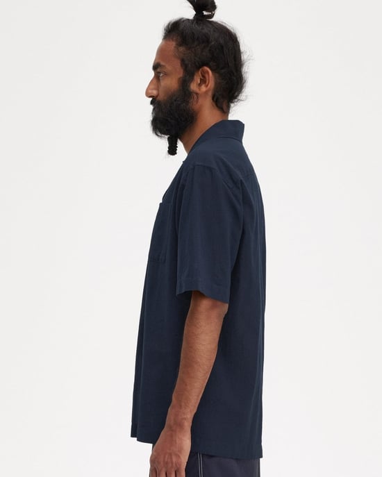 Fred Perry Heren Lichtgewicht Textuur Revere Kraag Korte Mouwen Shirt - Image 5