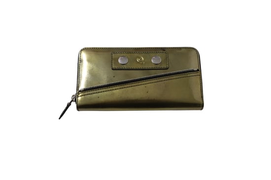 Alexander McQueen Rits Lange Portefeuille met Metalen Stud Detail in Gouden Leer - Image 1