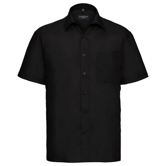 Russell Collection Heren Poplin Easy-Care overhemd met korte mouwen (Zwart) - Image 1