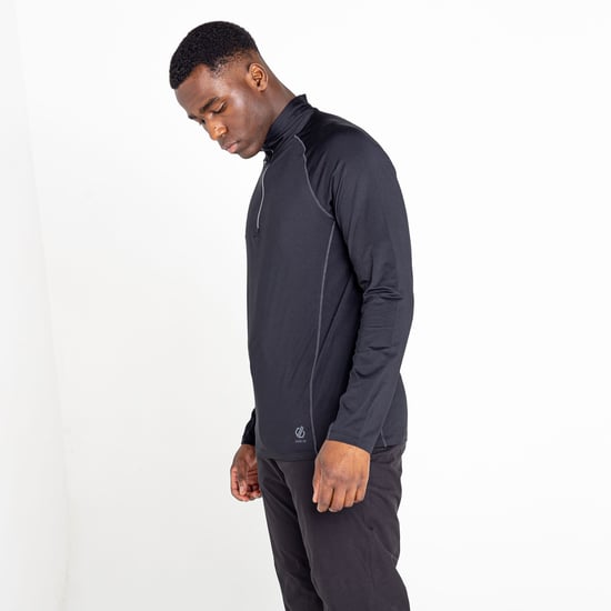 Dare 2B Mens Fuser Core Stretch Half Zip Thermal Top (Black)