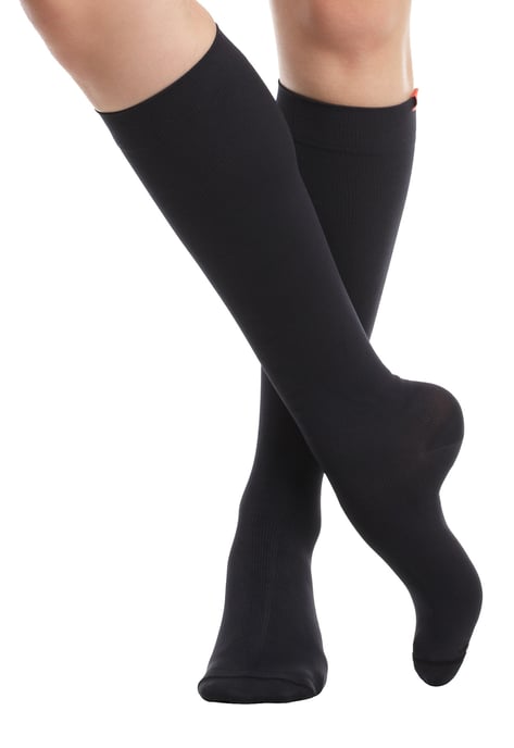 Vochtafvoerende nylon 20-30 mmhg compressiesokken - Zwart - Image 2