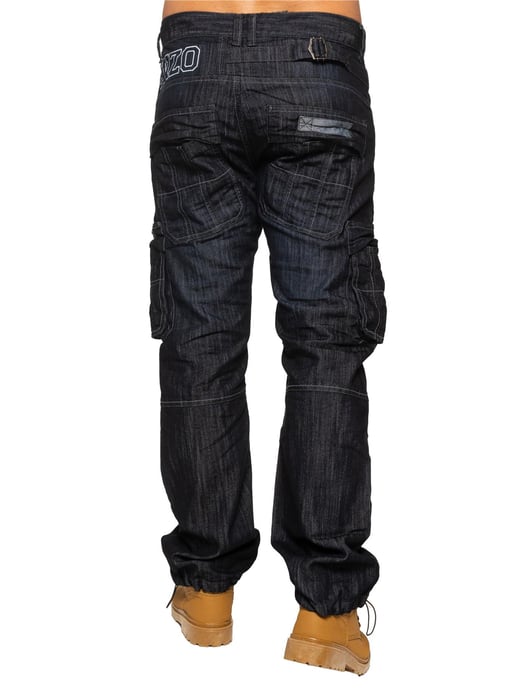Enzo | Heren Combat Denim Jeans - Donkerblauw - Image 4