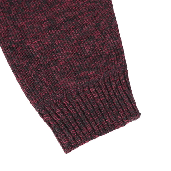 Men's Cardigan with Zip Cardigan Chunky Knit with Stand-Up Collar for Winter Red