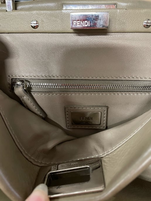 Fendi Peekaboo Mini in Beige Leer - Image 4
