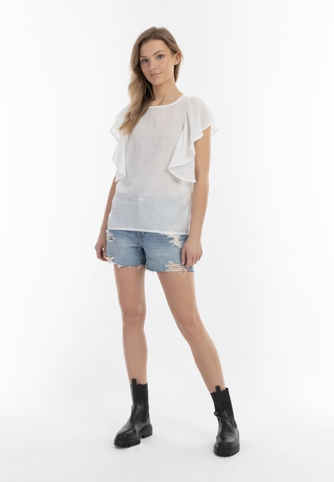 Dreimaster Blouse shirt Dames wolwit - Image 2
