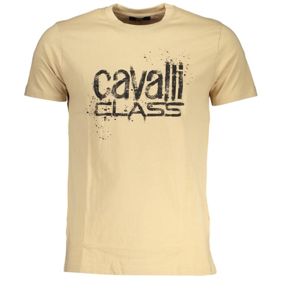 Cavalli Class Bold Zwarte Logo Beige T-Shirt - Image 1