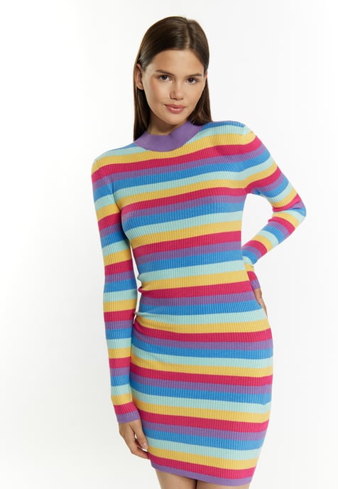 Mymo Gebreide jurk Dames Violet veelkleurig - Image 3