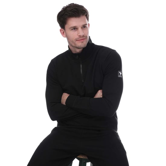 Heren One True Saxon Dixon 1/4 Zip Fleece in zwart - Image 4