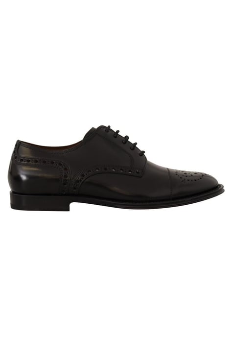 Dolce & Gabbana Men's Black Leather Wingtip Formal Derby Shoes