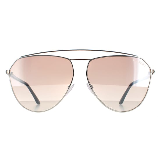 Tom Ford Aviator Womens Silver Havana Brown Silver Gradient Mirror Binx FT0681