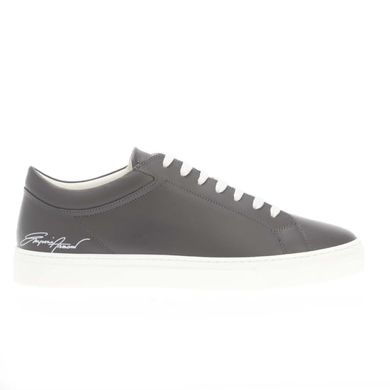 Armani leren herentrainers in grijs - Image 1