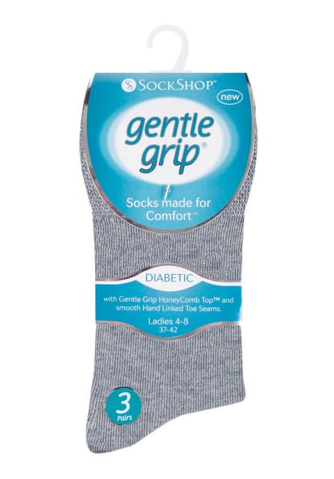 Gentle Grip - 6 paar diabetische damessokken - Grijs 36 - Image 2