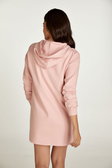 Pink Hooded Mini Dress