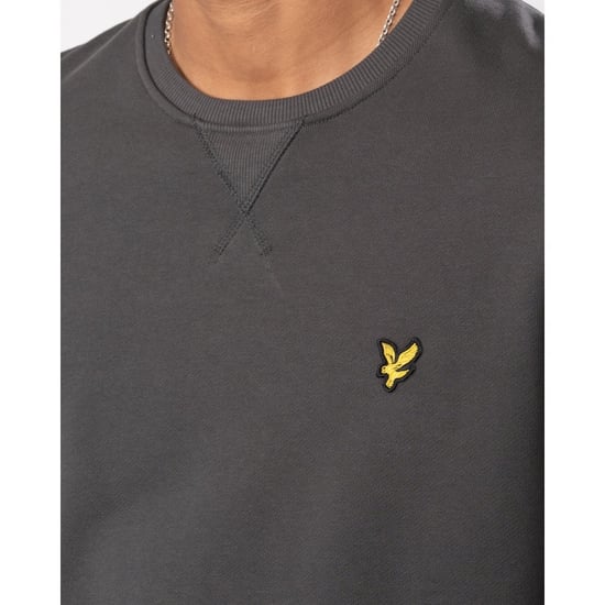 Men's Lyle And Scott Organic Cotton Crew Neck Sweatshirt in Grey