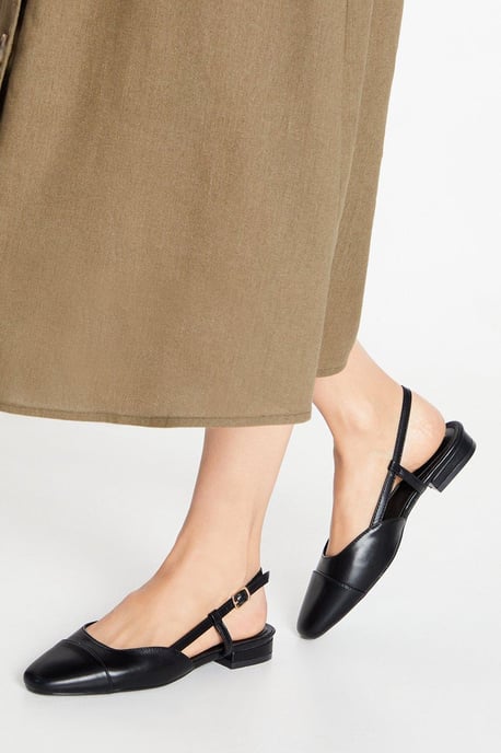 Bailey Slingback Soft Square Toecap Flat Pumps