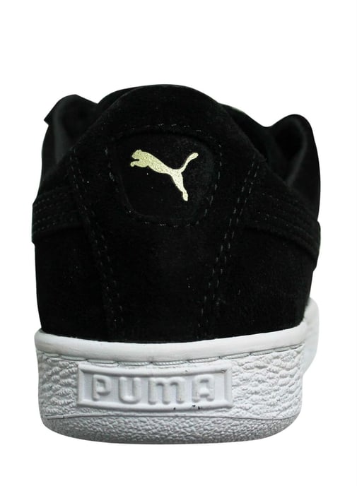 Puma Suede Classic Metal Badge Black Leather Lace Up Mens Trainers 370081 01